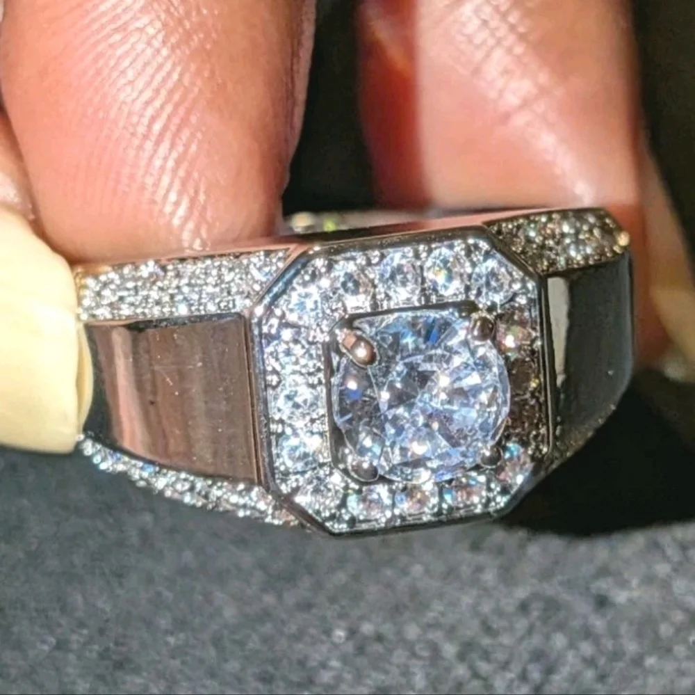 Elegant Diamond 925 Silver Ring For Men